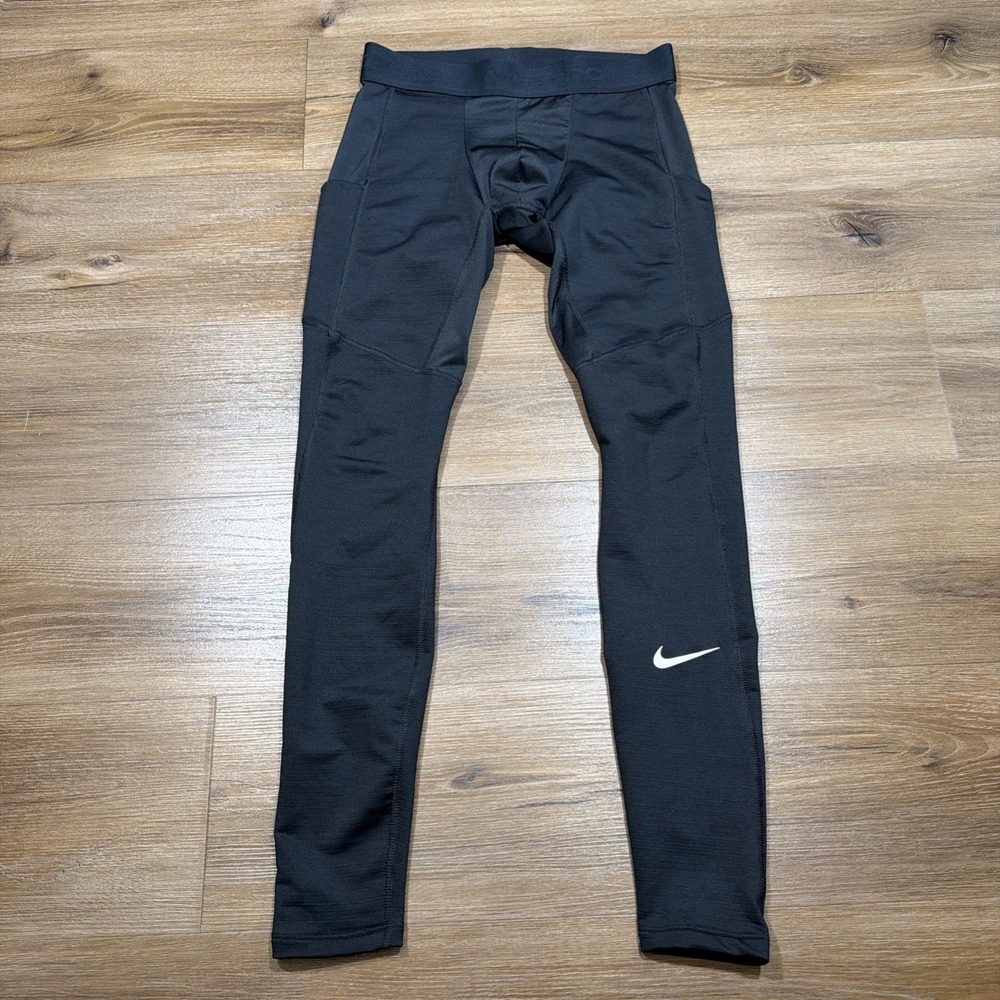 NIKE PRO Men's SMALL Warm Training Tight Black FB7961-010